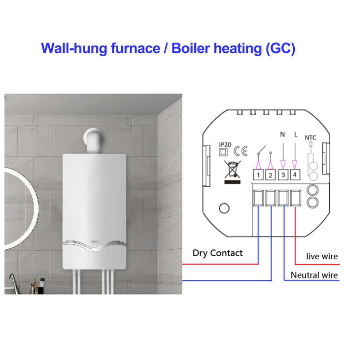 BHT-2002GCLM 220V Smart Home Heating Thermostat Boiler Heating WiFi Thermostat(White)
