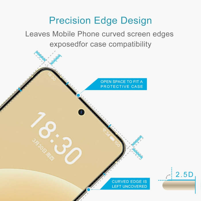 For Meizu 20 50 PCS 0.26mm 9H 2.5D Tempered Glass Film