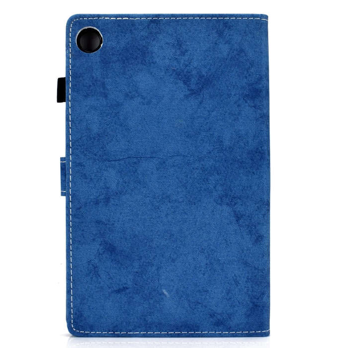 For Huawei MatePad SE Marble Style Cloth Texture PU Tablet Protective Case(Blue)