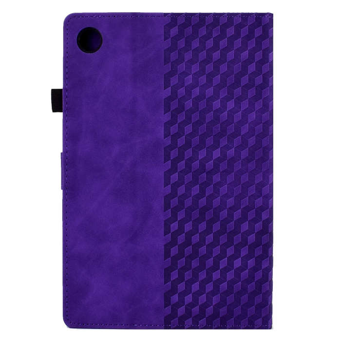 For Huawei MatePad SE Rhombus Embossed Leather Tablet Case(Purple)