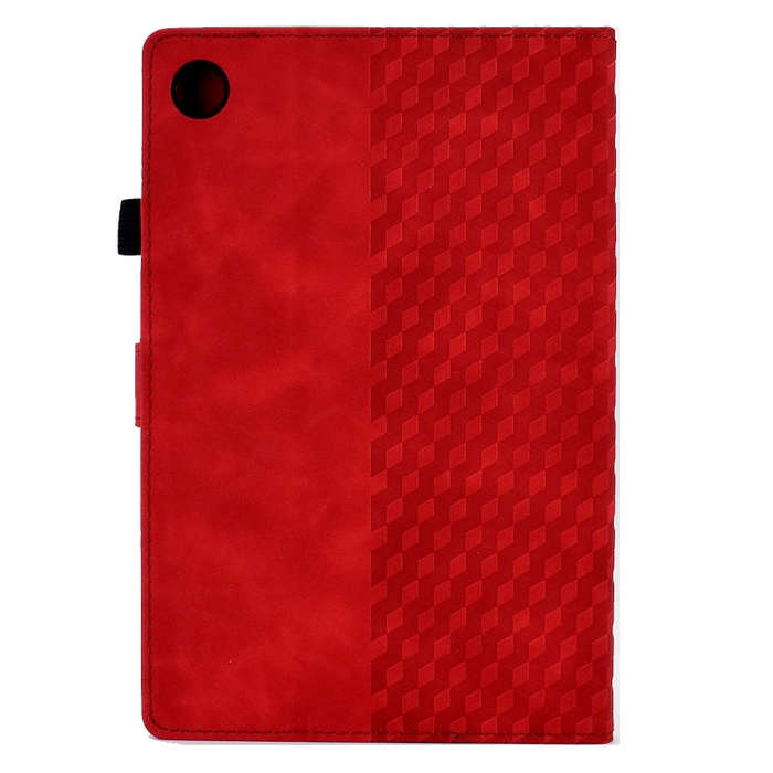 For Huawei MatePad SE Rhombus Embossed Leather Tablet Case(Red)