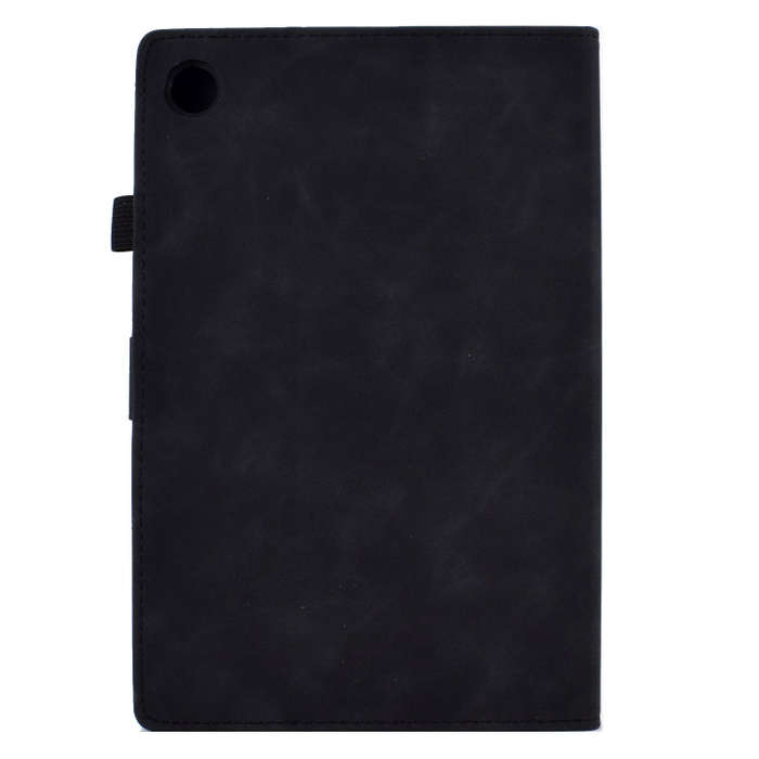 For Huawei MatePad SE Peony Butterfly Embossed Leather Tablet Case(Black)