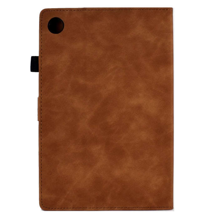 For Huawei MatePad SE Peony Butterfly Embossed Leather Tablet Case(Brown)