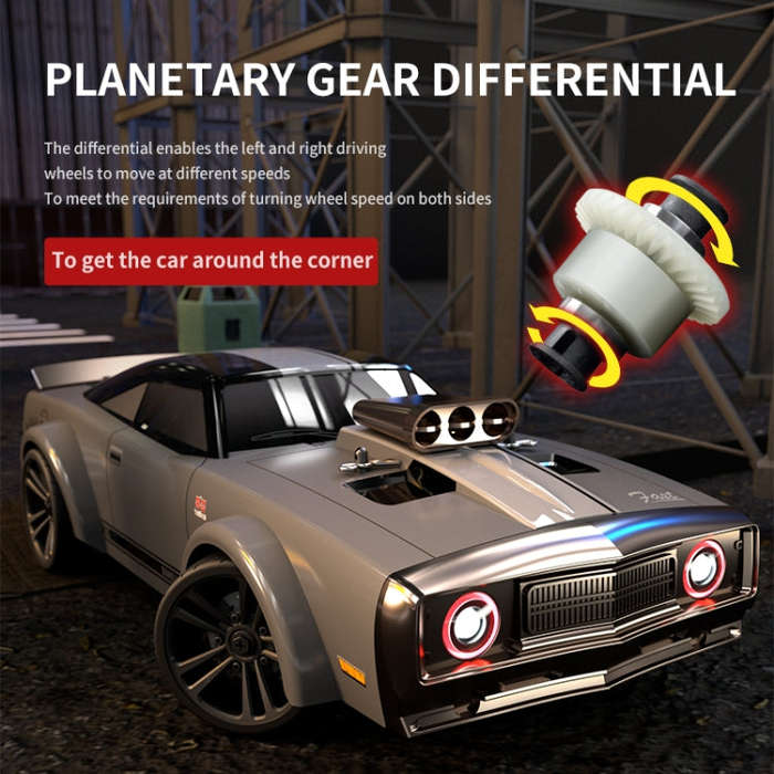 JJR/C Q142 Full Scale Electric Four-wheel Drive Muscle High Speed Drift RC Car(Grey)