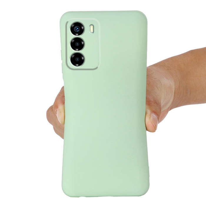 For ZTE Blade V40 Vita Pure Color Liquid Silicone Shockproof Full Coverage Phone Case(Green)