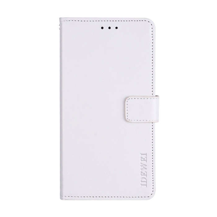 For T-Mobile REVVL 6 5G idewei Crazy Horse Texture Leather Phone Case with Holder(White)