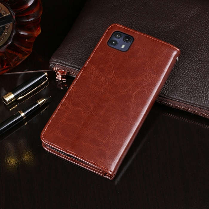 For T-Mobile REVVL 6 5G idewei Crazy Horse Texture Leather Phone Case with Holder(Rose Red)