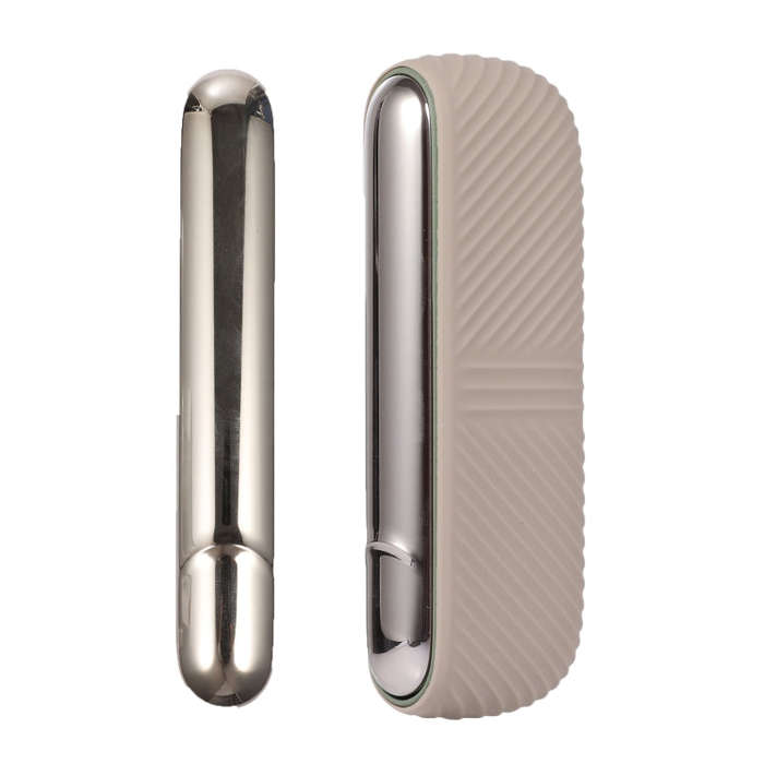 For IQOS ILUMA Silicone Electronic Cigarette Case Charging Compartment With Side Cover(Light Brown)