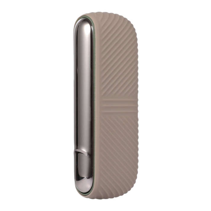 For IQOS ILUMA Silicone Electronic Cigarette Case Charging Compartment With Side Cover(Light Brown)