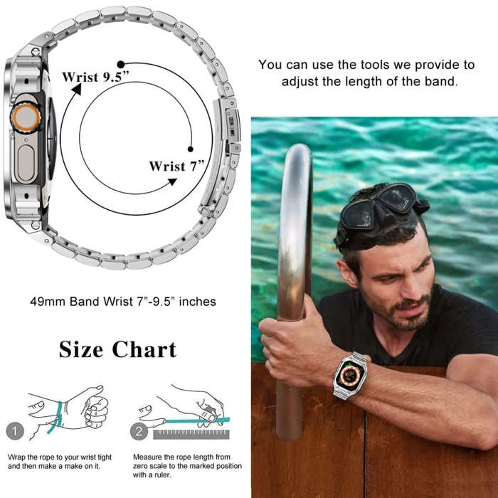 Metal Integrated Watch Protective Case For Apple Watch Series SE 2&6&SE&5&4 44mm(Silver)