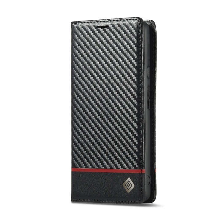 For Google Pixel 7a LC.IMEEKE Carbon Fiber Leather Phone Case(Horizontal Black)