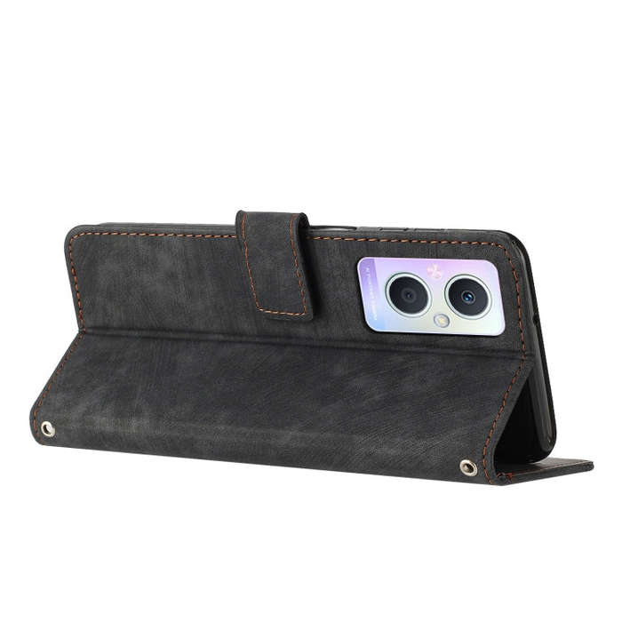Skin Feel Stripe Pattern Leather Phone Case with Lanyard for OnePlus Nord N20 5G Global / OPPO Re...