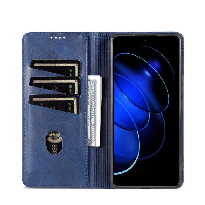 For Honor 80 GT AZNS Magnetic Calf Texture Flip Leather Phone Case(Dark Blue)