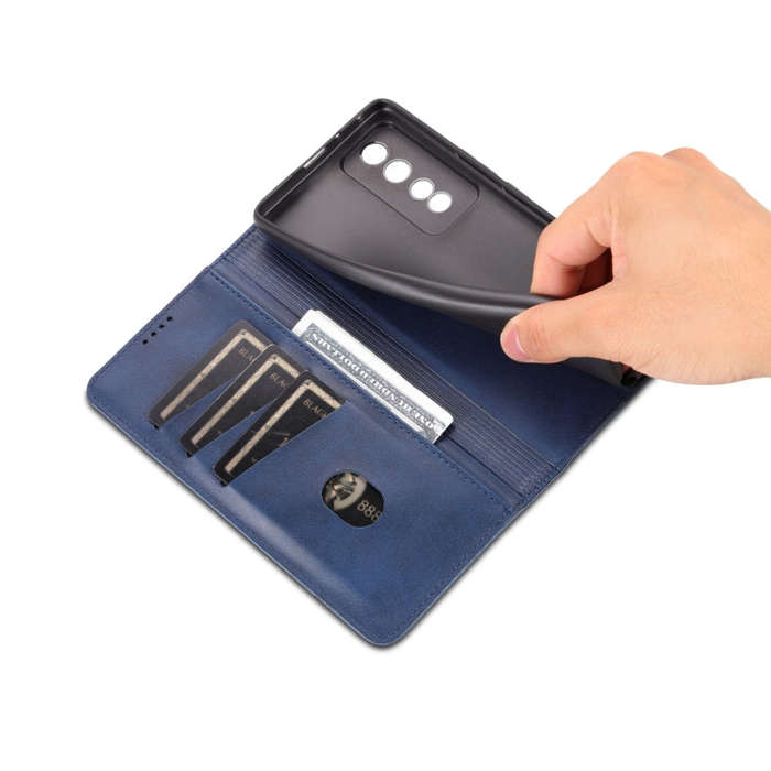 For Honor 80 GT AZNS Magnetic Calf Texture Flip Leather Phone Case(Dark Blue)