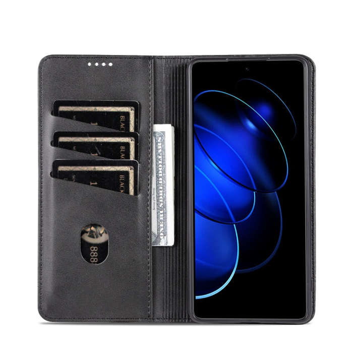 For Honor 80 GT AZNS Magnetic Calf Texture Flip Leather Phone Case(Black)