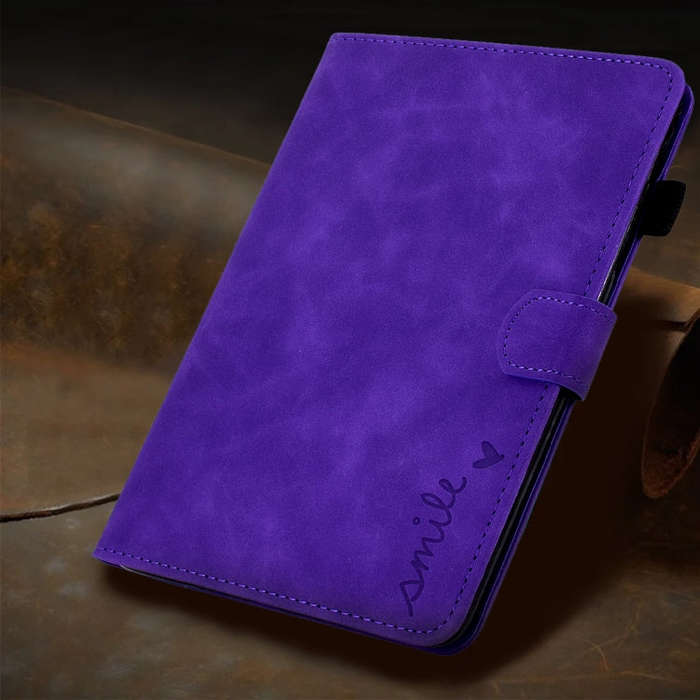 For Huawei Matepad 10.4 2022 Embossed Smile Flip Leather Tablet Case(Purple)