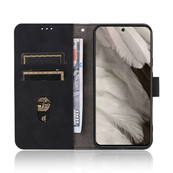 For Google Pixel 8 Skin Feel Magnetic Flip Leather Phone Case(Black)