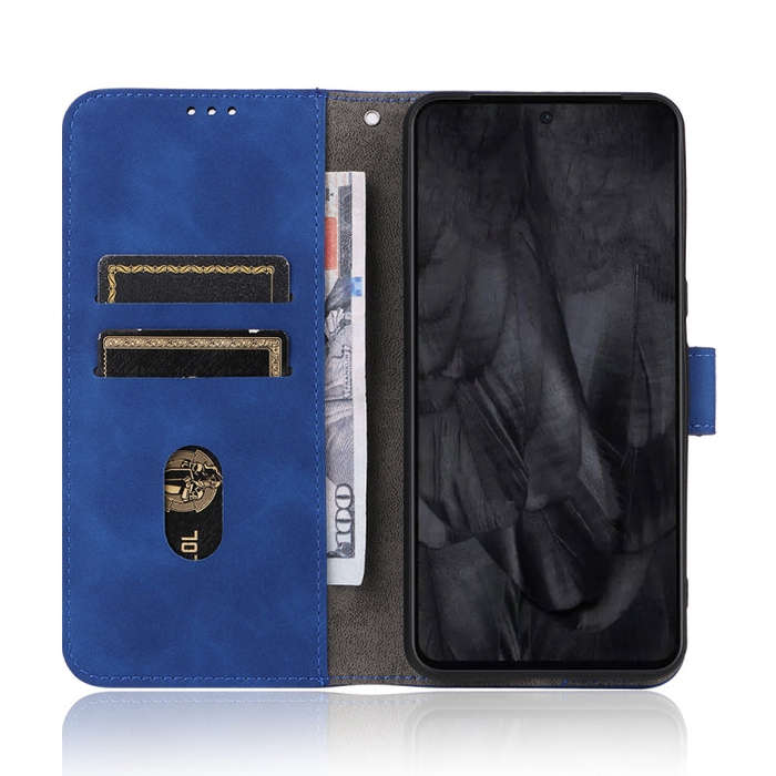 For Google Pixel 8 Pro Skin Feel Magnetic Flip Leather Phone Case(Blue)