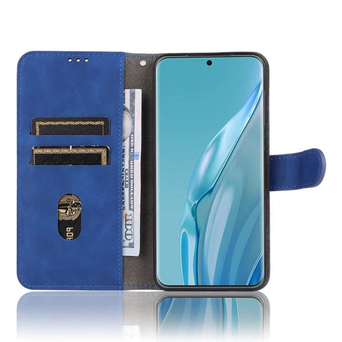 For Huawei P60 Art Skin Feel Magnetic Flip Leather Phone Case(Blue)