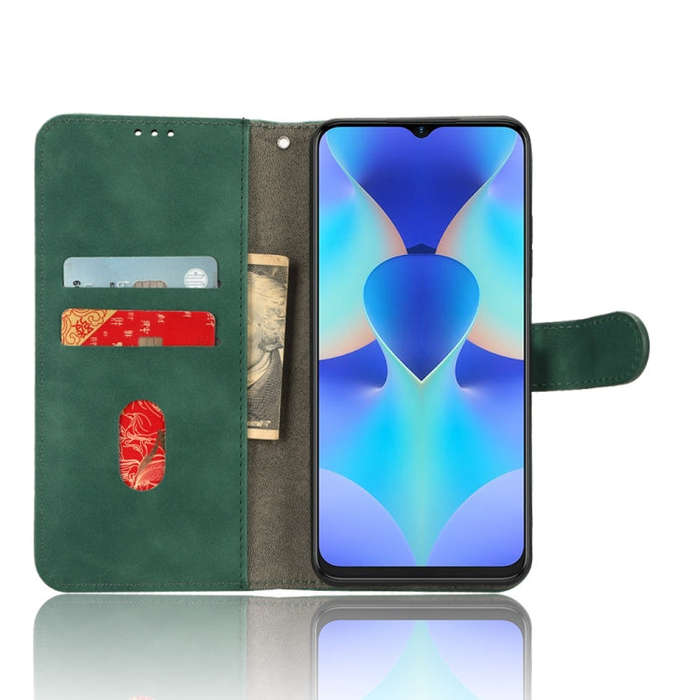 For TECNO Spark 10 Skin Feel Magnetic Flip Leather Phone Case(Green)