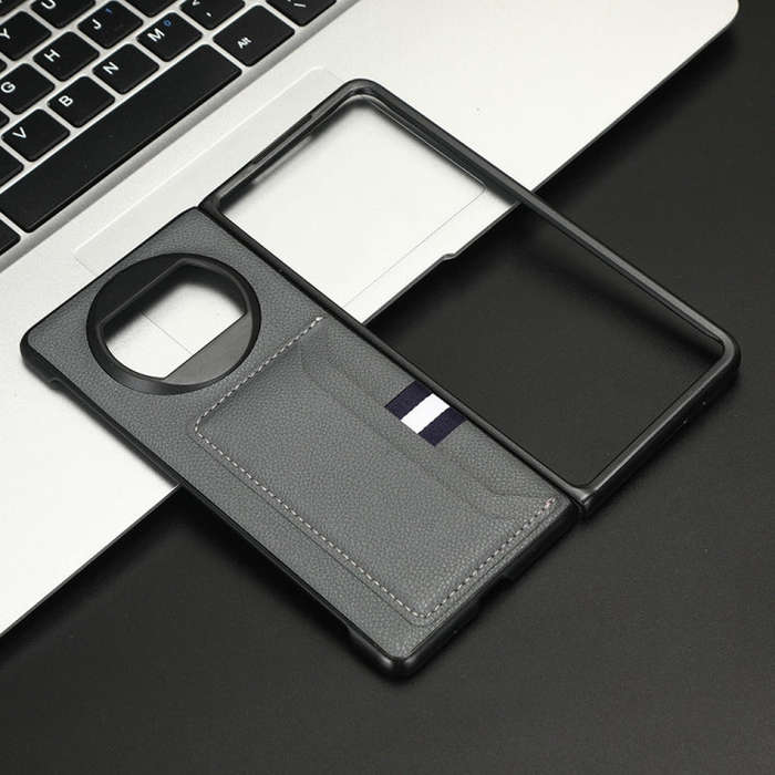 For Huawei Mate X3 Litchi Texture Card Slot Phone Case(Grey)
