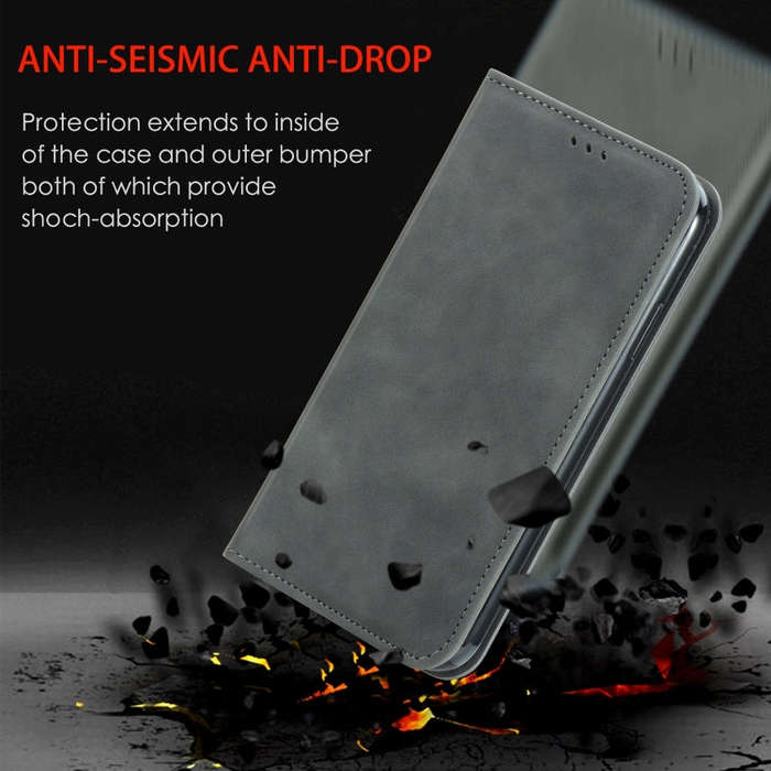 For Honor Magic5 Lite Retro Skin Feel Magnetic Leather Phone Case(Grey)