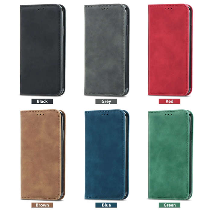 For Kyocera Android One S10 Retro Skin Feel Magnetic Leather Phone Case(Red)