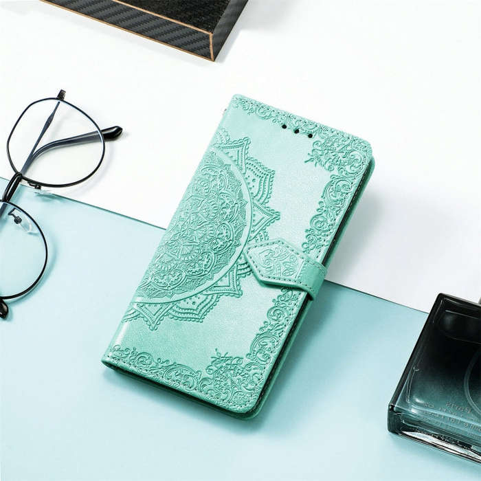 For TCL 403 Mandala Flower Embossed Leather Phone Case(Green)