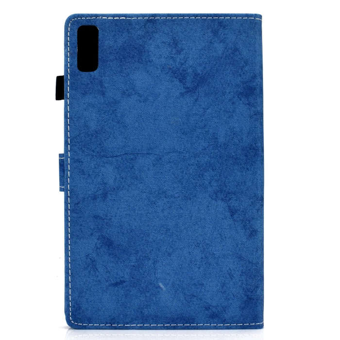 For Lenovo Tab M9 Marble Style Cloth Texture PU Tablet Protective Case(Blue)