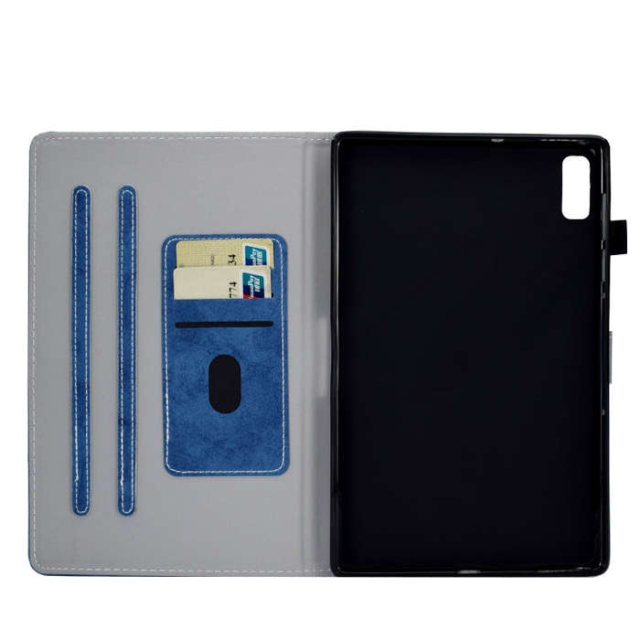 For Lenovo Tab M9 Marble Style Cloth Texture PU Tablet Protective Case(Blue)