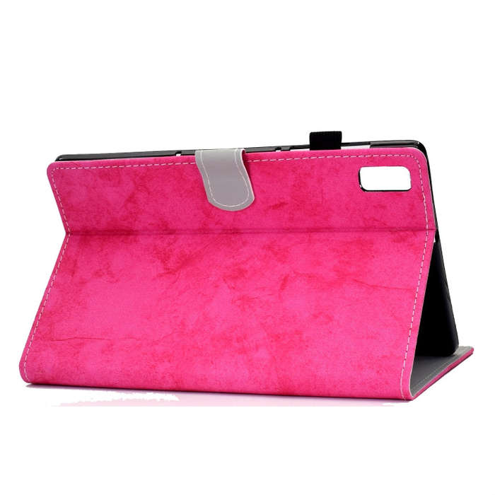 For Lenovo Tab M9 Marble Style Cloth Texture PU Tablet Protective Case(Rose Red)