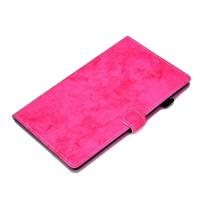 For Lenovo Tab M9 Marble Style Cloth Texture PU Tablet Protective Case(Rose Red)