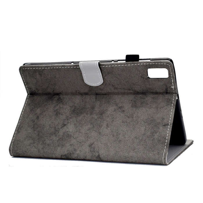 For Lenovo Tab P11 Gen 2 Marble Style Cloth Texture PU Tablet Protective Case(Grey)