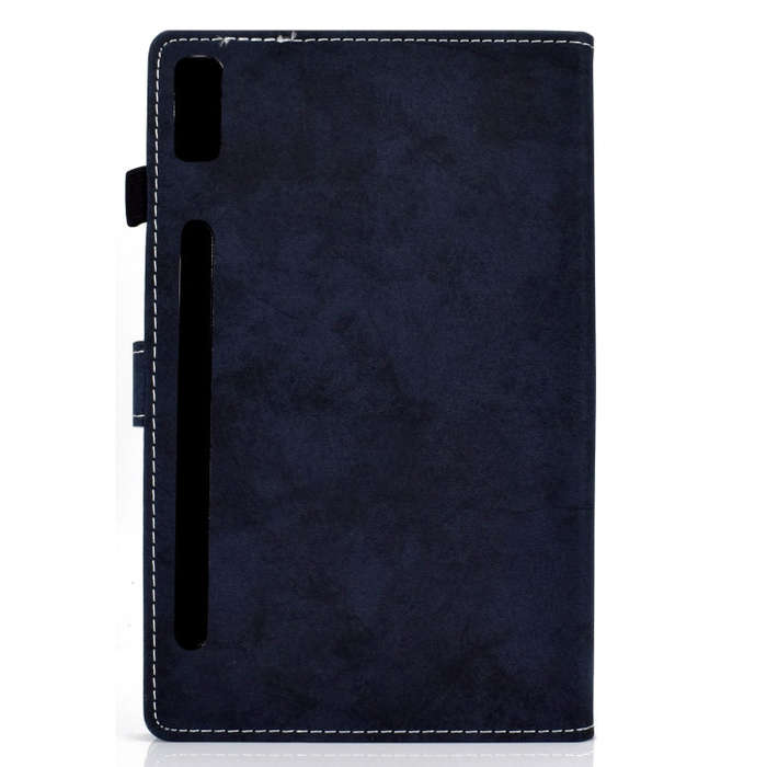 For Lenovo Tab P11 Pro Gen 2 Marble Style Cloth Texture PU Tablet Protective Case(Dark Blue)