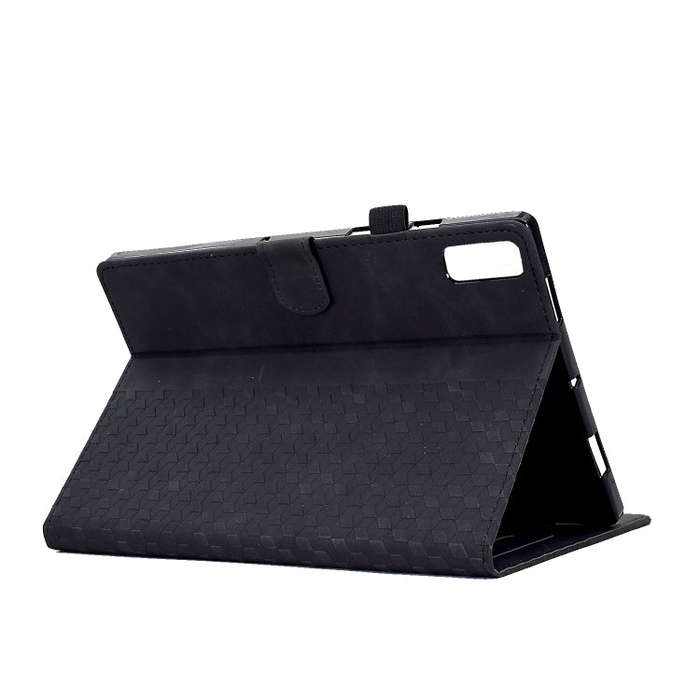 For Lenovo Tab M9 Rhombus Embossed Leather Tablet Case(Black)