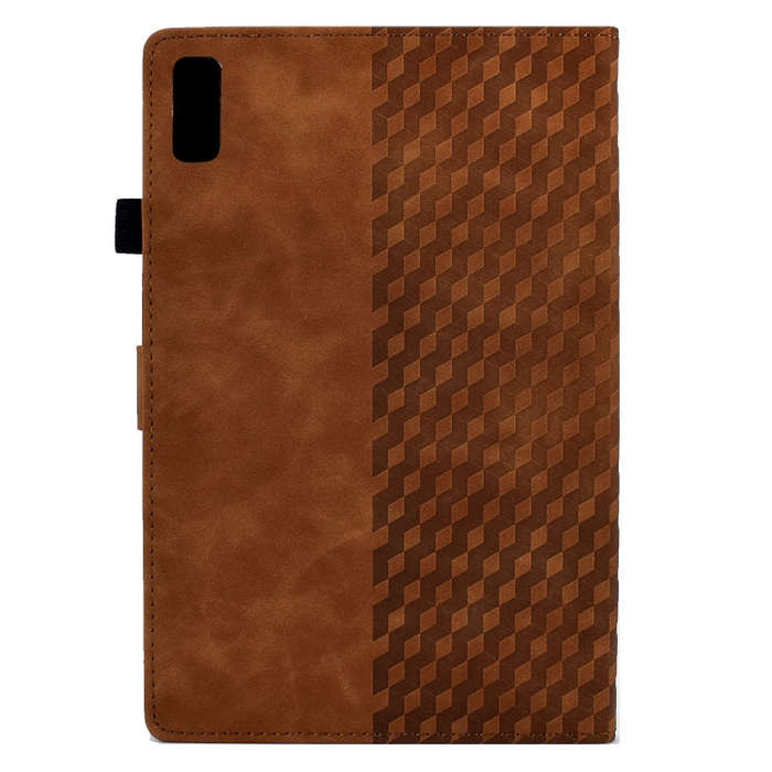 For Lenovo Tab P11 Gen 2 Rhombus Embossed Leather Tablet Case(Brown)