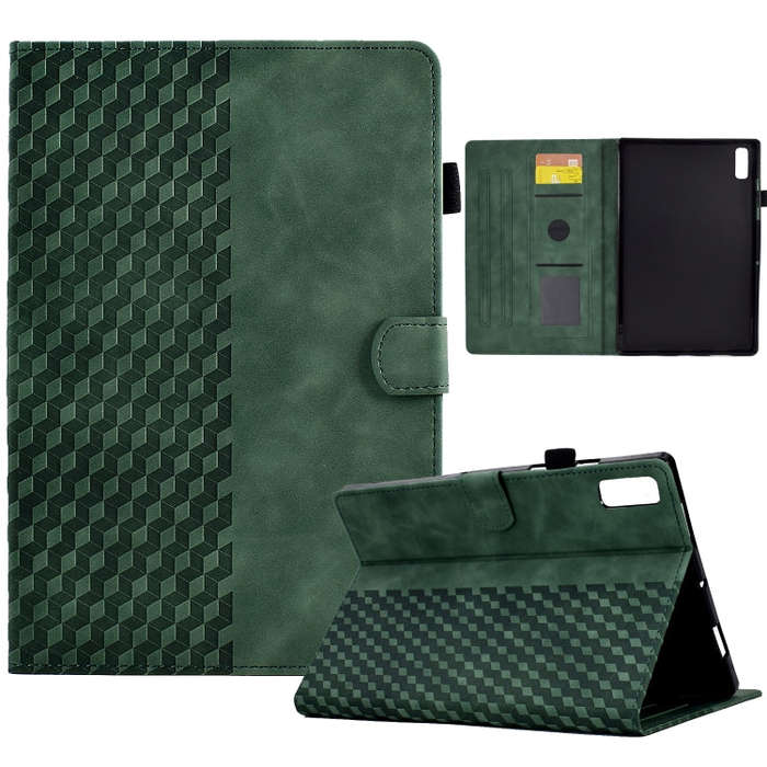 For Lenovo Tab P11 Gen 2 Rhombus Embossed Leather Tablet Case(Green)