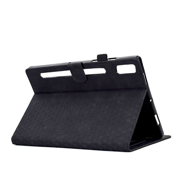 For Lenovo Tab P11 Pro Gen 2 Rhombus Embossed Leather Tablet Case(Black)