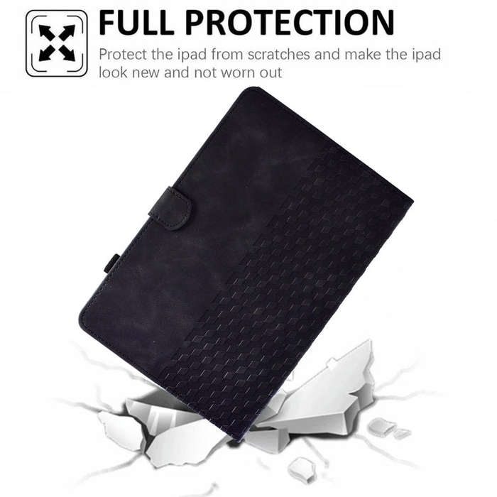 For Lenovo Tab P11 Pro Gen 2 Rhombus Embossed Leather Tablet Case(Black)