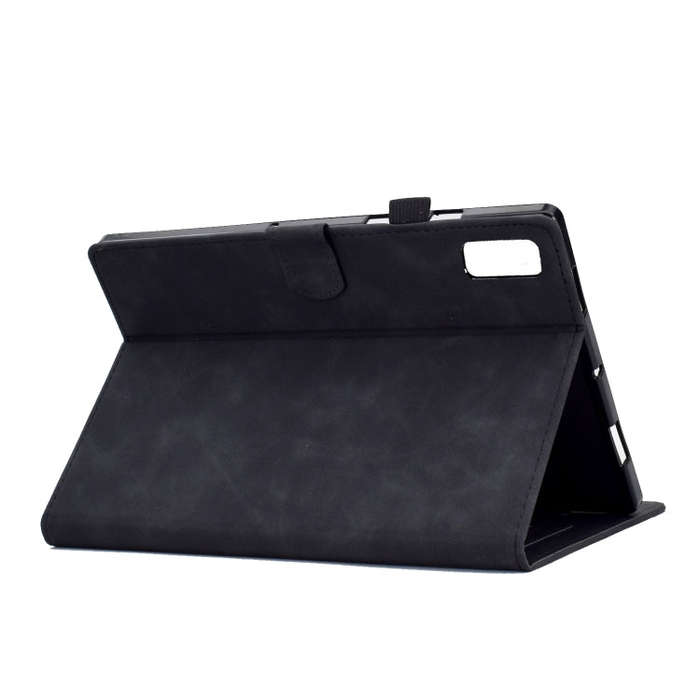 For Lenovo Tab M9 Peony Butterfly Embossed Leather Tablet Case(Black)