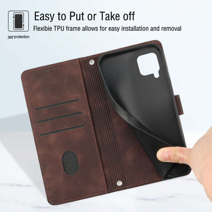 For Huawei P40 lite/nova 6 SE / nova 7i Skin-feel Embossed Leather Phone Case(Brown)