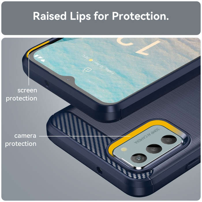 For Nokia G22 Brushed Texture Carbon Fiber TPU Phone Case(Blue)