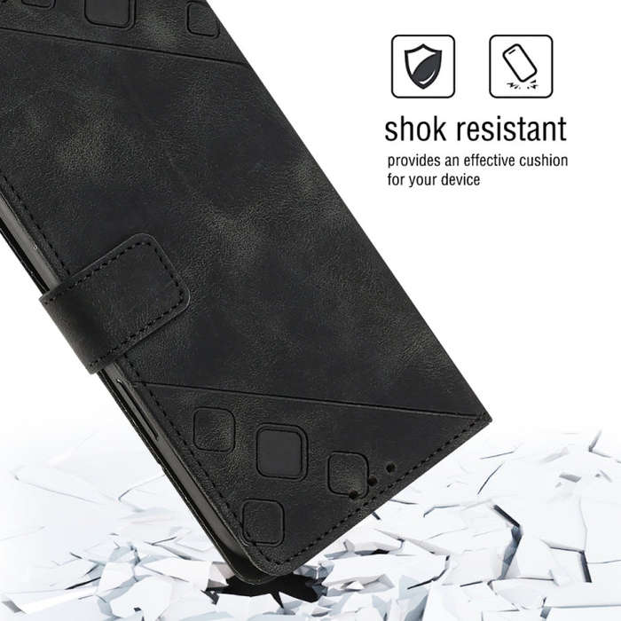 For Honor X8 4G Skin-feel Embossed Leather Phone Case(Black)