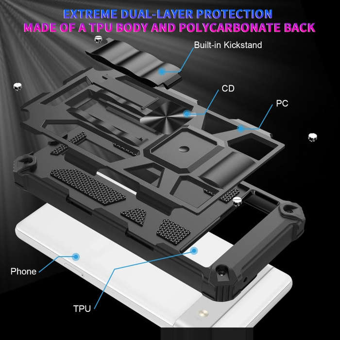 For Google Pixel 7a Shockproof TPU + PC Magnetic Phone Case with Holder(Rose Gold)