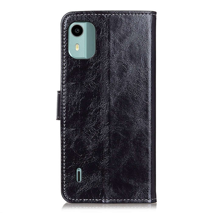 For Nokia C12 4G Retro Crazy Horse Texture Leather Phone Case(Black)