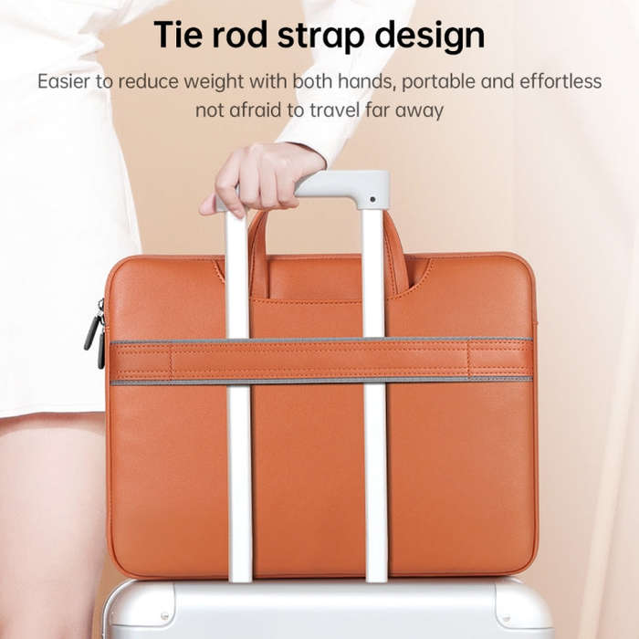 Waterproof PU Laptop Bag Inner Bag, Size:13 / 14 inch(Brown)