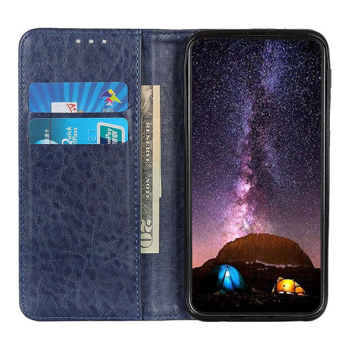 For Google Pixel 8 Magnetic Crazy Horse Texture Leather Phone Case(Blue)