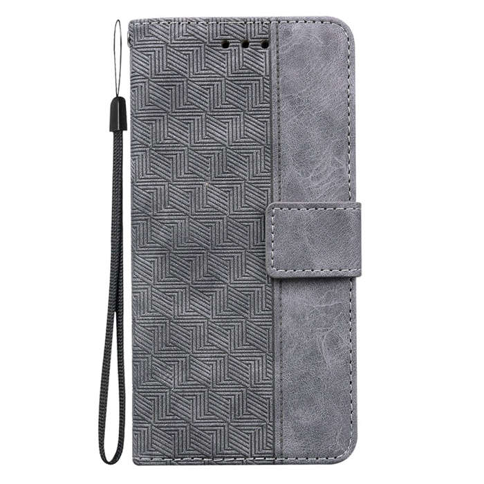For Huawei nova Y61 / Enjoy 50z Geometric Embossed Leather Phone Case(Grey)