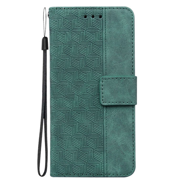 For Huawei nova Y61 / Enjoy 50z Geometric Embossed Leather Phone Case(Green)