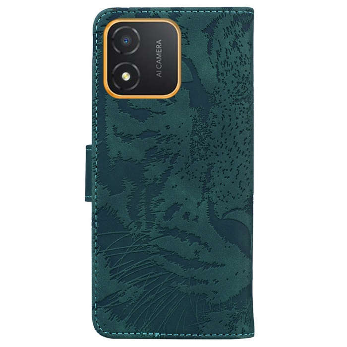 For Honor X5 Tiger Embossing Pattern Flip Leather Phone Case(Green)